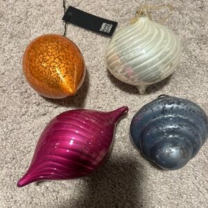 Napa Home & Garden 4 Mercury Antique Glass Drop Ornaments